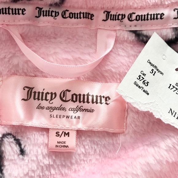 Juicy Couture, Womens, Plush, Shawl, Collar Robe, Pink, Crown Logo, Size S, NEW - Picture 11 of 13